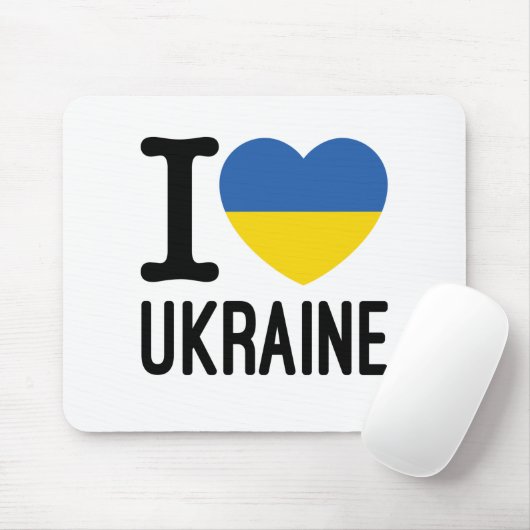 Ik hou van Oekraïense hartslag Oekraïense vlag Muismat (Met muis)