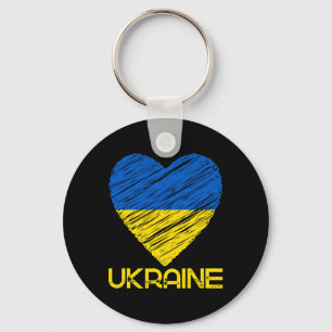 Ik hou van Oekraïense vlag T-shirt Ik steun Oekraï Sleutelhanger
