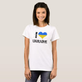 Ik hou van Oekraïne met het Oekraïense vlaggenhart T-shirt (Voorkant volledig)