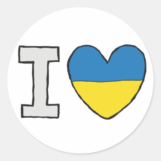 Ik hou van Oekraïne Ronde Sticker (Voorkant)