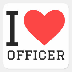 Ik hou van officier vierkante sticker