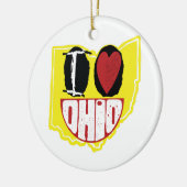 Ik hou van Ohio glimlachend gelukkig gezicht Keramisch Ornament (Links)