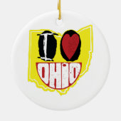 Ik hou van Ohio glimlachend gelukkig gezicht Keramisch Ornament (Achterkant)