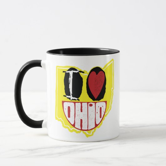 Ik hou van Ohio glimlachend gelukkig gezicht Mok (Links)