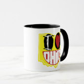 Ik hou van Ohio glimlachend gelukkig gezicht Mok (Voorkant rechts)