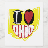 Ik hou van Ohio glimlachend gelukkig gezicht Wijn Etiket (Enkel label)