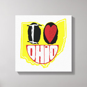 Ik hou van Ohio Lachend Gelukkig Gezicht Canvas Afdruk