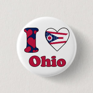 Ik hou van Ohio Ronde Button 3,2 Cm