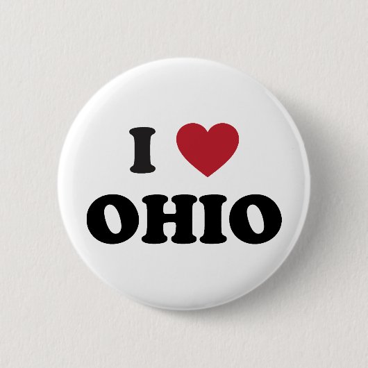 Ik hou van Ohio Ronde Button 5,7 Cm (Voorkant)