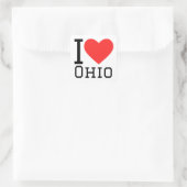 Ik hou van Ohio Vierkante Sticker (Tas)