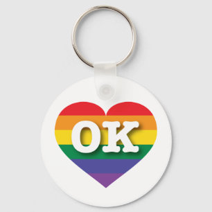 Ik hou van Oklahoma Gay Pride Rainbow Heart Sleutelhanger