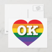 Ik hou van Oklahoma Rainbow Heart Briefkaart (Voorkant / Achterkant)