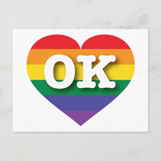 Ik hou van Oklahoma Rainbow Heart Briefkaart (Voorkant)