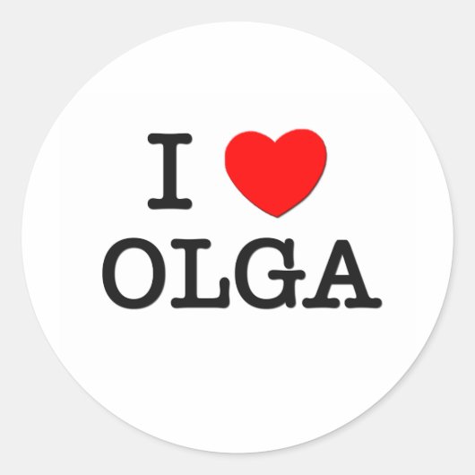 Ik hou van Olga Ronde Sticker (Voorkant)