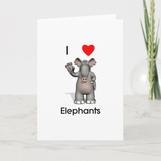Ik hou van olifanten kaart (Voorkant)