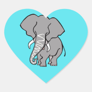 Ik hou van OLIFANTEN - Wildlife - Natuur Hart Sticker