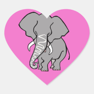 Ik hou van OLIFANTEN - Wildlife - Natuur - Roze Hart Sticker