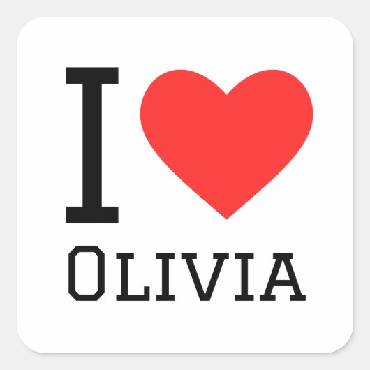 Ik hou van olivia vierkante sticker (Voorkant)