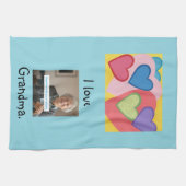 Ik hou van oma, aangepaste hart keuken handdoeken (Horizontaal)