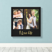 Ik hou van ons gouden script bruiloft canvas (Insitu (Houten vloer))