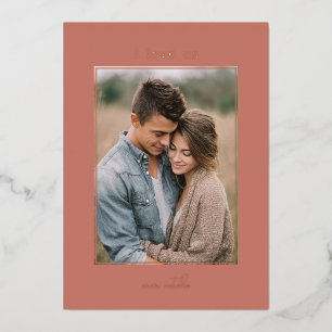 Ik hou van ons Minimaal Valentijnsfoto Folie Feestdagenkaart