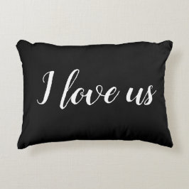 "Ik hou van ons" op Black & White Accent Pillow Accent Kussen