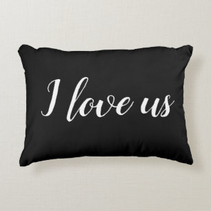 "Ik hou van ons" op Black & White Accent Pillow Accent Kussen