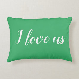 "Ik hou van ons" op de  Green Accent Pillow Accent Kussen