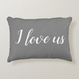 "Ik hou van ons" op Gray & White Accent Pillow Accent Kussen