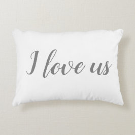 "Ik hou van ons" op White & Grey Accent Pillow Accent Kussen