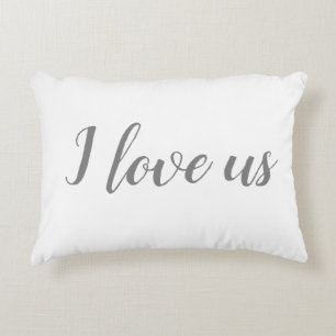 "Ik hou van ons" op White & Grey Accent Pillow Kussen