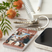 Ik hou van ons Script Names Photo Collage Terracot Sleutelhanger (Voorkant Rechts)