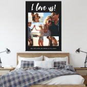 Ik hou van ons Script Photo Black en White Canvas Afdruk (Insitu (Slaapkamer))
