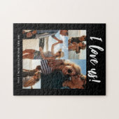 Ik hou van ons Script Photo Black en White Legpuzzel (Horizontaal)