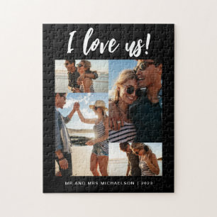 Ik hou van ons Script Photo Black en White Legpuzzel