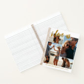 Ik hou van ons Script Photo Collage Gold en White Notitieboek (Binnen)
