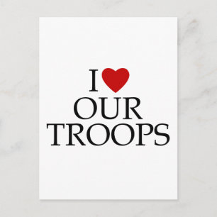 Ik hou van onze troepen briefkaart