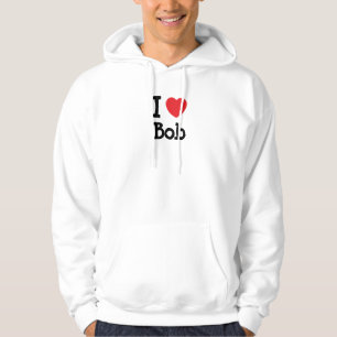 Ik hou van op maat gepersonaliseerd Bob hart Hoodie