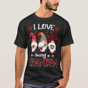 Ik hou van opa Happy Valentines Day Gnome T-shirt