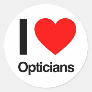 ik hou van opticiens ronde sticker