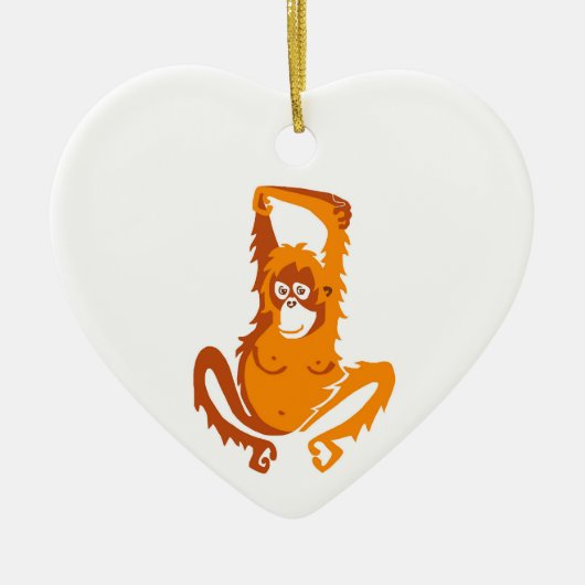 Ik hou van ORANG-OETANS - Primaat - Aap - Wildlife Keramisch Ornament (Voorkant)
