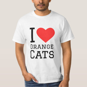 Ik hou van oranje katten t-shirt