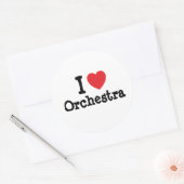 Ik hou van Orchestra hart op maat gepersonaliseerd Ronde Sticker (Envelop)