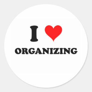 Ik hou van organisatie ronde sticker
