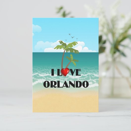 Ik hou van Orlando, Florida TEMPLATE Kaart (Staand voorkant)