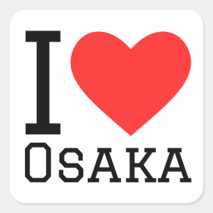 Ik hou van Osaka Vierkante Sticker