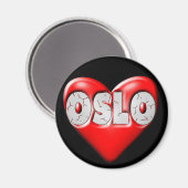 Ik hou van Oslo Noorwegen Magneet (Voorkant / Achterkant)