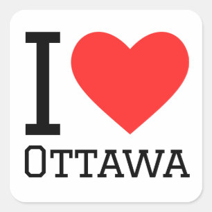 Ik hou van Ottawa Vierkante Sticker