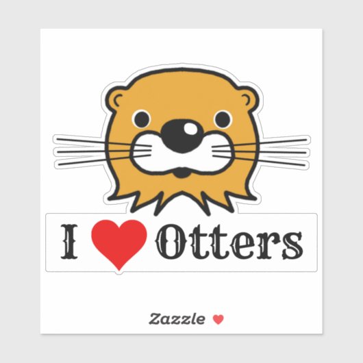 Ik hou van otters. Otter's Head Sticker (Vel)