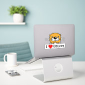 Ik hou van otters. Otter's Head Sticker (Laptop op bureau)